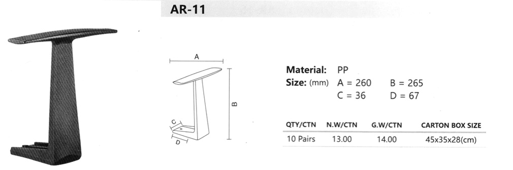Brazo Fijo AR-11 para Silla de Oficina 